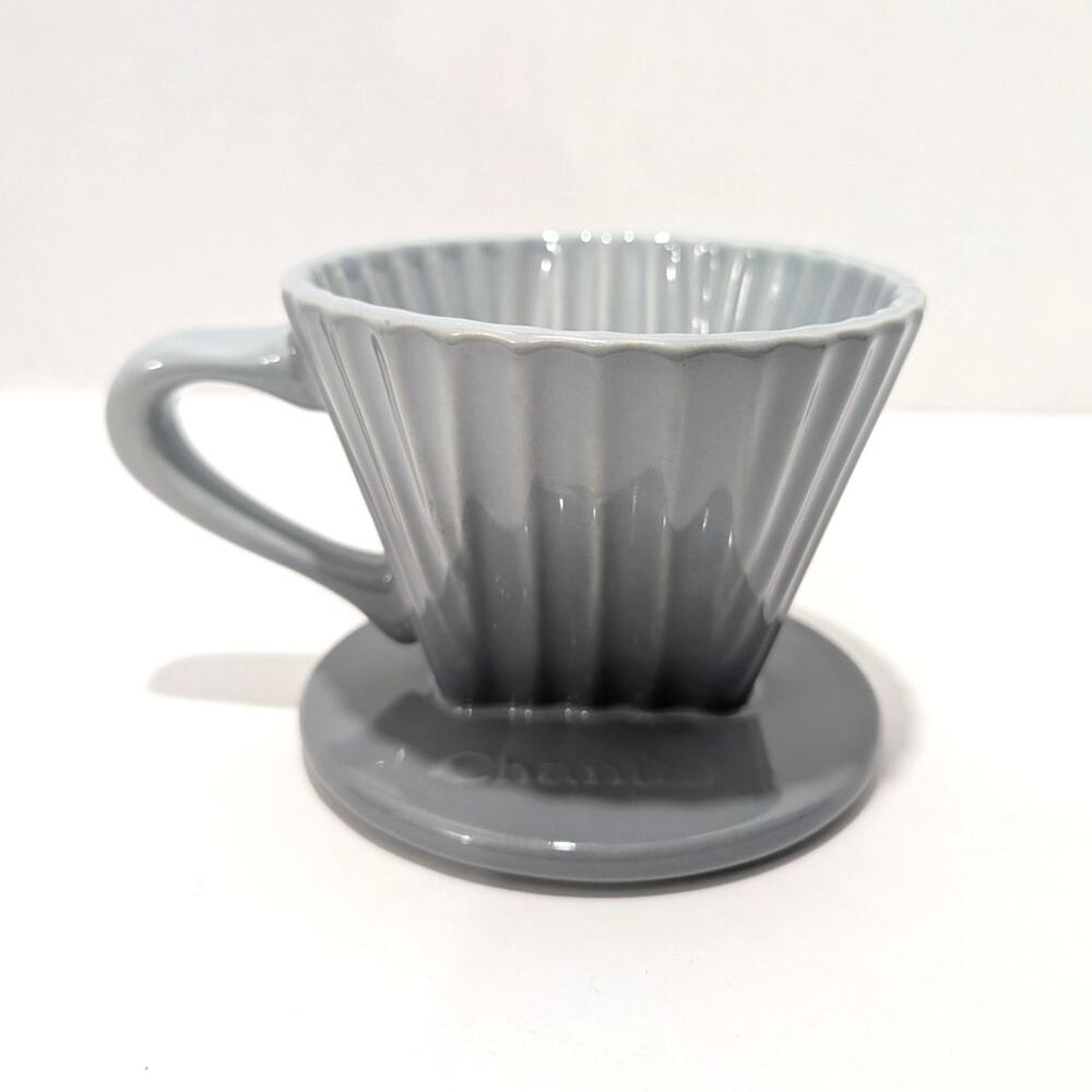 Chantal 8 ounce Lotus Ceramic Pour Over Coffee Filter, Faded Grey